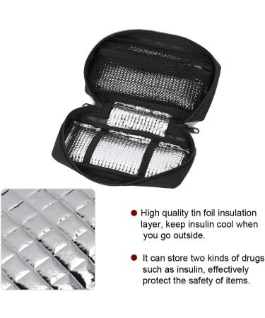 Portable Insulin Cooler Travel Case | Diabetic Medication Insulation Bag for Pens and Supplies | Black Cooling Pouch Organizer - Buy Online on GoSupps.com