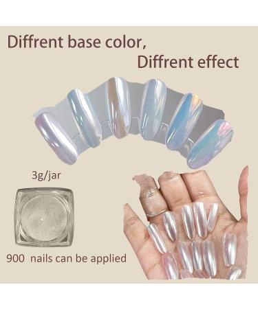 White Pearl Chrome Nail Powder - 2 Boxes (6g) High Gloss Glitter Art for Manicure Decor - Buy Online on GoSupps.com