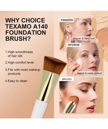 Shop TEXAMO White Jade Stone Foundation Brush - Perfect for Liquid Cream & Powder Blending | Flawless Makeup Brush International Shipping - Buy Online on GoSupps.com