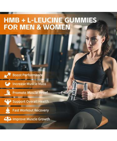 HMB and L-leucine Gummies 3000mg HMB and Leucine Amino Acid Supplements for Muscle Growth Muscle Recovery and Workout Recovery for Men & Women Sugar-Free Pineapple Flavor 120 Count 120 Count (Pack of 1) - Buy Online on GoSupps.com
