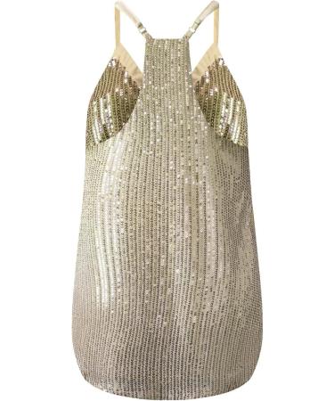 Shop Women's V-Neck Sequin Tops - Sparkle Sleeveless Spaghetti Camisole & Festive Metallic Shirts - Buy Online on GoSupps.com