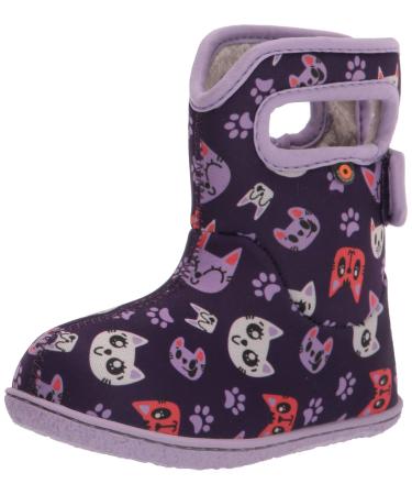 BOGS BABY WELLINGTON BOOTS PLUM FLOWER STRIPE 71565 SIZE UK 3-8 8.5 UK Child Kitties Purple