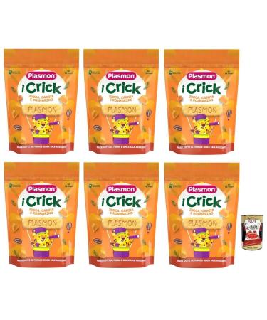 Italian Gourmet E.R. Plasmon i Crick 6 x 100g Sachets with Pumpkin Carrot and Rosemary Flavour + Gourmet Polpa di Pomodoro Italian Box 400g