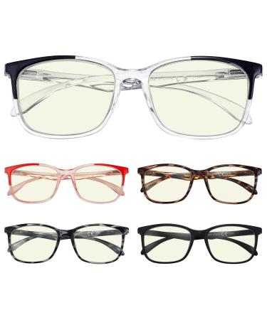 Eyekepper 5 Pack Reading Glasses Women Large Frame Readers Men Blue Light Blocker-b40-5 Pieces 2.5 x