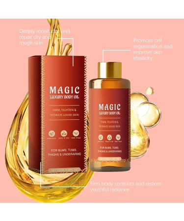 Huile corporelle raffermissante magique Glow Straff Magic - Huile de massage raffermissante pour le corps - Pour s chers ridules absorption rapide - RoundYellowCoverBodyOil - Buy Online on GoSupps.com