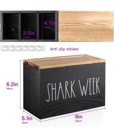 Mistod Tampon Holder - Stylish Bathroom Organizer for Pads & Tampons | Wood Storage Box with Tablet Lid - Black | Perfect Feminine Product for Shark Week & Bathroom Accessories - Buy Online on GoSupps.com