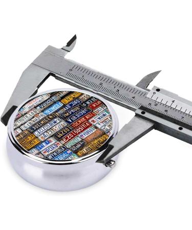 Buy License Plate Mini Round Pill Box - 3 Compartment Travel Organizer for Pills - Portable Pill Case for Home & Office - Buy Online on GoSupps.com