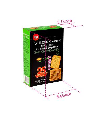 V-LOONG Green Onion & Chicken Soup Crackers | Individually Wrapped Thin Cookies | 6.35OZ Box (6 Pack) - Buy Online on GoSupps.com
