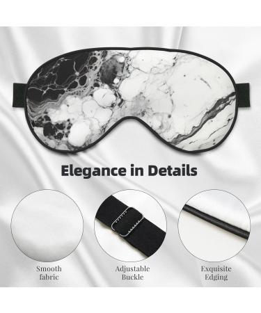 Black White Marble Print Double Sided Eye Mask - Ultimate Sleep Mask for Men & Women | Blackout Comfort for All Night Relaxation - Buy Online on GoSupps.com