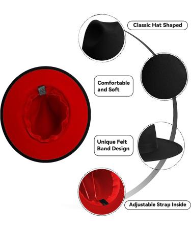 Two Tone Wide Brim Fedora Hat with Adjustable Band - Unisex Panama Style with Black Bow Detail - Buy Online on GoSupps.com