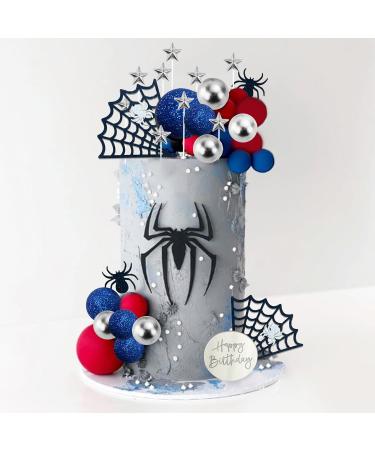 DRWATE Spider Cake Topper with Spider Web Balls Stars for Boys Men Birthday Party Baby Shower Supplies (Spider) - Buy Online on GoSupps.com