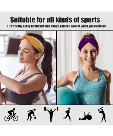 Yeshan 12 Pack Wide Twist Headbands for Women - No Slip Yoga & Workout Hair Bands in Solid Colors - Buy Online on GoSupps.com