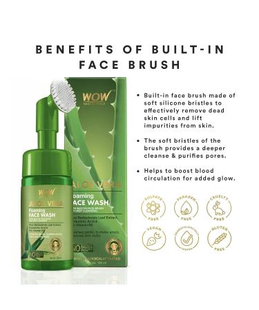 WOW Skin Science Aloe Vera Exfoliating Face Wash | Foaming Cleanser for All Skin Types | Acne Treatment for Women & Men | 100ml Facial Scrub - Buy Online on GoSupps.com