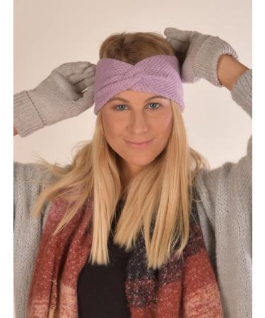 Stylbreaker Ladies Knit Headband - Waffle Pattern Twist Knot Warm Winter Hair Band in Lilac - Cozy Fashion Accessory for Women - Buy Online on GoSupps.com