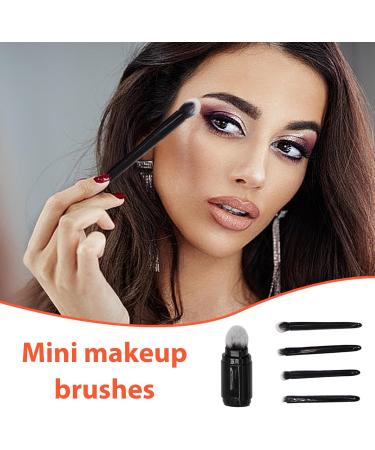 Travel Makeup Brushes Set | 5 In 1 Cute Makeup Brush Set | All In 1 Cute Retractable Professional Brushes Beauty Tool For Women & Girls Black - Buy Online on GoSupps.com