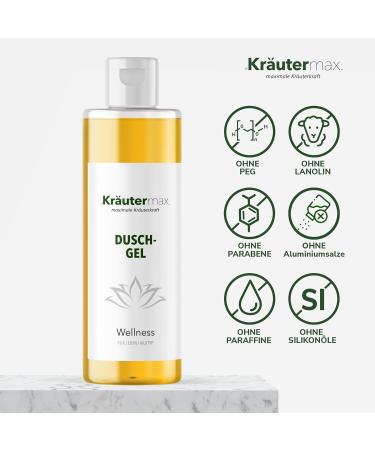  Kr utermax. Wellness Natural Cosmetic Shower Gel Also Used as Shampoo with Mandarin Oil and Aloe Vera Gel 1 x 250 ml - Buy Online on GoSupps.com