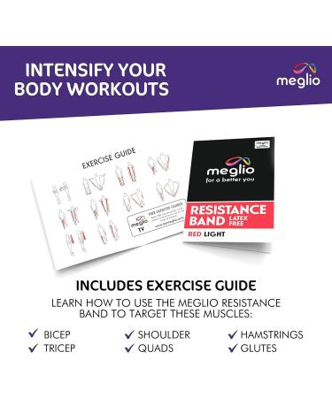 Latex-Free Meglio Resistance Bands for Strength Training & Physiotherapy - Red (Light) 2m - Buy Online on GoSupps.com