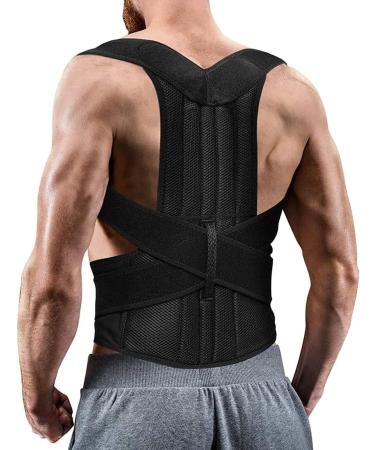 Adjustable Posture Corrector XS-5XL Plus Size Back Brace Full Back Support Belt Shoulder Straightener Scoliosis Hunchback Correction For Women Men Student Teenagers ( Color : Black Size : 4X-Large ) 4X-Large Black