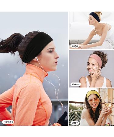 8 Pack Stretchy Headbands for Women - No Slip Turban Head Wraps for Yoga Workout - Elastic Hair Accessories in Solid Colors - Buy Online on GoSupps.com