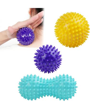 Uraqt Massage Balls Set - 3-Piece Fascia Spiked Massage Balls for Back Legs Feet & Hands - Ideal for Deep Tissue Relief - Buy Online on GoSupps.com