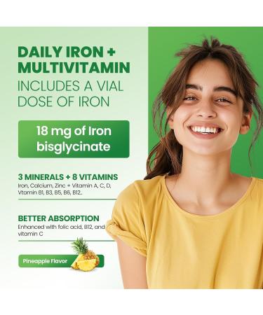 Iron Gummies for Women - Iron Supplement Gummies for Kids & Adults with Multivitamin for Blood Builder Energy Iron Deficiency & Anemia - Sugar Free Vegan Iron Gummies Pineapple 60 ct Pineapple 60 Count (Pack of 1) - Buy Online on GoSupps.com