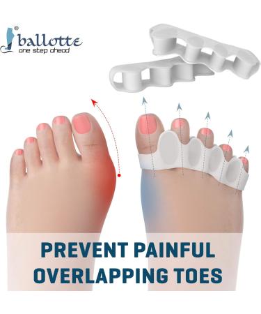 Ballotte Premium Toe Spacers (White 6 Pack) | Toe Separators for Feet - Toe Spreader & Foot Stretcher | Big Toe Straightener Bunion Corrector and Hammer Toe Corrector for Men and Women Toe Separator - 6 Pack - Buy Online on GoSupps.com