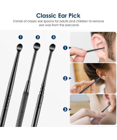 Buy Safe Ear Cleaning Kit | Painless Ear Wax Removal Tool | Easy to Use Earwax Removal Kit with Storage Box & Brush (Black - Buy Online on GoSupps.com