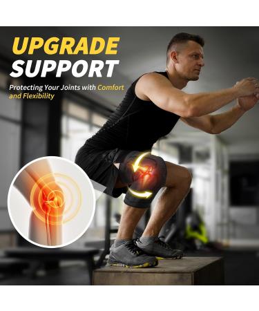 Cambivo Knee Brace for Women & Men - Compression Knee Support with Stabilizers & Patella Gel Pad for Arthritis Sports Training Running - Black - Buy Online on GoSupps.com