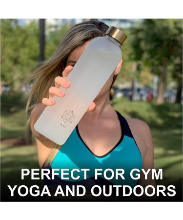 ARCANA 32oz Clear Water Bottle with Time Marker - BPA Free, Motivational Hydration Tracker for Gym, Sports, Outdoors - Buy Online on GoSupps.com