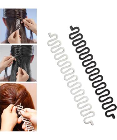 2Pcs Hair Knitting Tool Fashion French Hair Styling Clip Twist Braid Hair Knitting Tool Hair Braiding Tool Plait Hair Braider Braiding Tool Roller Bun DIY Hair Styling Accessories for Women Girls - Buy Online on GoSupps.com