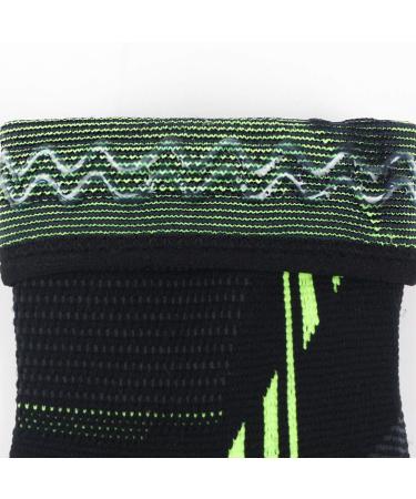 Buy 1pc Silicone Ankle Brace - Ankle Support Sleeve for Running & Sprains - Comfortable Black & Green Ankle Pads - Buy Online on GoSupps.com