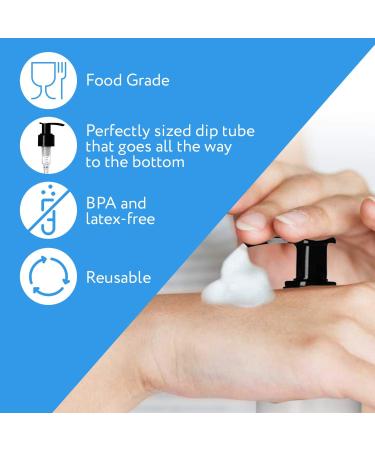 6 Pack 8 Oz Plastic Pump Dispenser Bottles - Refillable, BPA Free, Clear / Frosted Empty Containers for Lotion, Massage Oil, Shampoo - Ideal for Holsters, Bulk Use - Buy Online on GoSupps.com