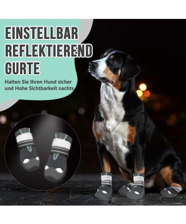 Slowton Waterproof Dog Shoes - Non-Slip Paw Protection Boots for Small & Medium Dogs | Reflective Velcro Fastener | Winter Gear | Size 6 (Gray) - Buy Online on GoSupps.com
