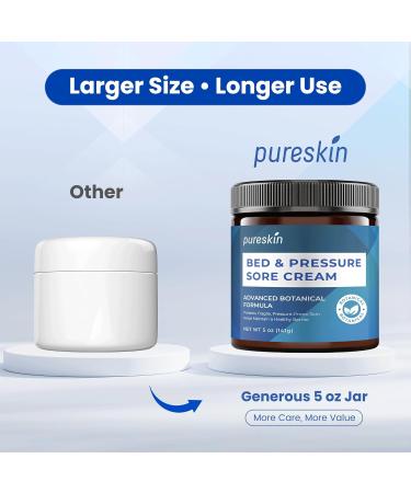 pureskin Bed Sore Cream Fast-Healing: Pressure Sore Treatment for Elderly Bedridden & Wheelchair Users Natural Soothing Formula for Sensitive Skin Large 5 oz Size - Buy Online on GoSupps.com