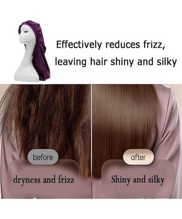 WUBAYI Silk Bonnet Hair Wrap for Sleeping | Satin Sleep Cap for Women and Girls | Wide Elastic Band | Soft Hair Bonnet Cap (Purple) - Buy Online on GoSupps.com