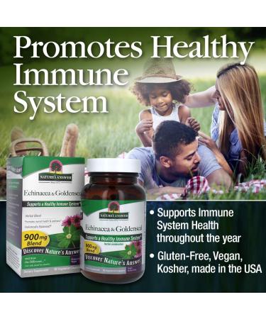 Nature's Answer Echinacea Goldenseal Vegetarian Capsules | Immune Support | 60 Count - Buy Online on GoSupps.com