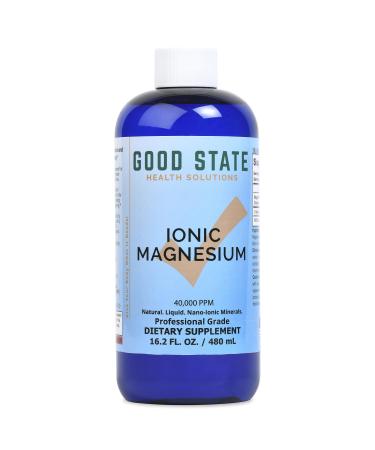 Good State | Ionic Magnesium 16 oz.| Natural | Nano Sized Mineral Technology | Professional Grade | Supports Healthy Chemical & Enzymes Reactions | 192 Servings at 100 mg per serving | 16 Fl oz Bottle Unflavored 16.20 Fl Oz (Pack of 1)