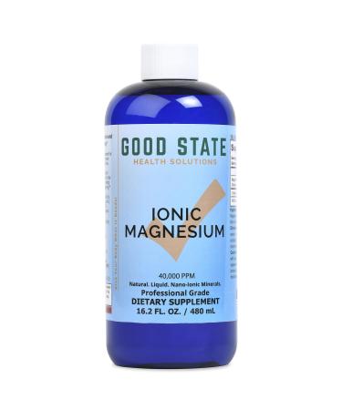 Good State | Ionic Magnesium 16 oz.| Natural | Nano Sized Mineral Technology | Professional Grade | Supports Healthy Chemical & Enzymes Reactions | 192 Servings at 100 mg per serving | 16 Fl oz Bottle Unflavored 16.20 Fl Oz (Pack of 1) - Buy Online on GoSupps.com