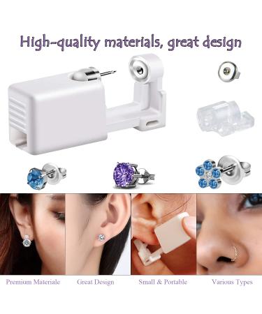 6 Pack Disposable Self Ear Piercing Gun Kit - No Pain Ear Piercings Tool (Blue/Purple) - Buy Online on GoSupps.com