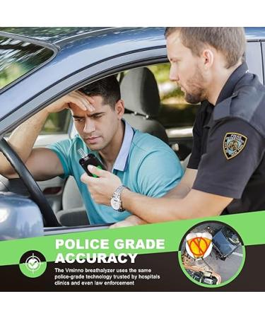 Vminno Breathalyzer  Professional-Grade Accuracy Rechargeable Breathalyzer for Alcohol Personal Breath Breathalyzer Tester with Memory and Warning Function for Home Party Use (10 Mouthpieces) - Buy Online on GoSupps.com