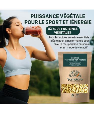 Prot ines de Pois Textur es BIO UE | Isolat 100% Naturel | Vegan Protein Powder | Prot ines V g tales (Proteine Vegetale) Haute Teneur | Alternative Carn e Sans Soja | Gamme 2025-500gr 500 g (Lot de 1) - Buy Online on GoSupps.com
