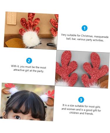 ABOOFAN 4 Pairs Christmas Antler Hair Christmas Hair Barrettes Reindeer Hair Accessory Reindeer Cosplay Clip Hair Clips for Kids Christmas Hair Pin Antlers Flocked Plastic Woman Cute - Buy Online on GoSupps.com