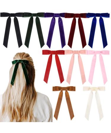 10PCS Velvet Bows Hair Clip Ribbon Accessories Ponytail Holder Hair Bow for Women Girls Toddlers Teens Kids 10PCS Velvet hair bows - Buy Online on GoSupps.com