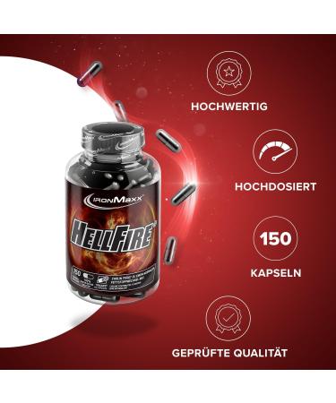 Ironmaxx Hellfire Tricaps - 150 Pieces | Willow Bark Pepper Black Beans & Grapefruit Extract | Ideal for Diet Phase - Buy Online on GoSupps.com