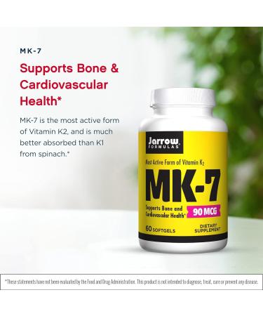 Jarrow Formulas Vitamin K-2 MK-7 90mcg Softgels - 60 Count - Buy Online on GoSupps.com