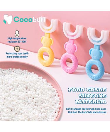 Kids U-Shaped Toothbrush - 360 Silicone Soft Head Manual Training Brush for Kids (Pink - Buy Online on GoSupps.com