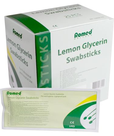 Romed Oral Care Swabs - Lemon Flavor Glycerin Swabsticks (75 Pieces) | International Shipping Available - Buy Online on GoSupps.com