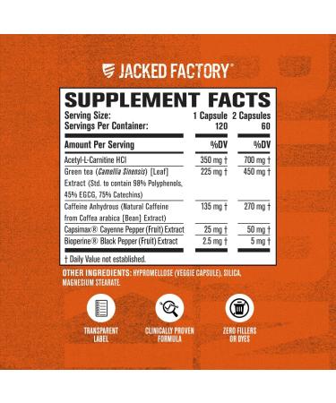 Jacked Factory Burn XT Thermogenic Fat Burner & Lean PM Nighttime Weight Loss Supplement for Men & Women 120 Veggie Diet Pills - Buy Online on GoSupps.com