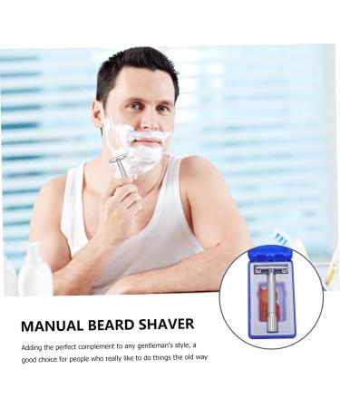 Buy 1 Set Razor Beard Shaver - Manual Hair Shaving Kit for Men | Double Edge Stainless Steel Head Shaver & Beard Cutter - Old Fashioned Design | International Shipping Available - Buy Online on GoSupps.com