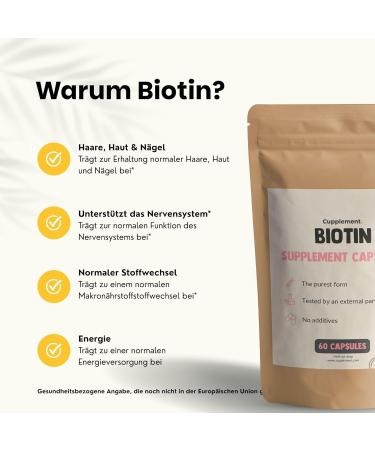 Biotin 60 Capsules 10000mcg per Capsule Cheveux Superfood Suppl ment Croissance des cheveux Sans poudre 5mg 10000 comprim s Biot ne Biotine Vitamine - Buy Online on GoSupps.com